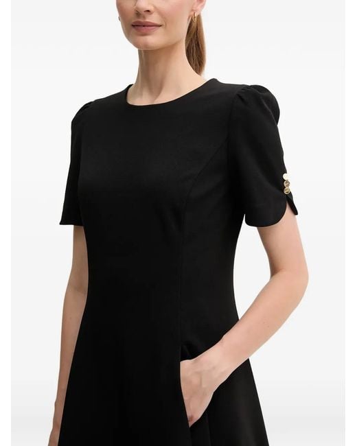 DKNY Black Button Detail Mini Dress