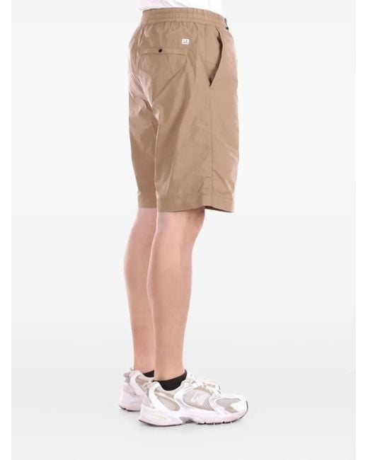 C P Company Natural Pocket-Detail Elasticated-Waist Shorts for men