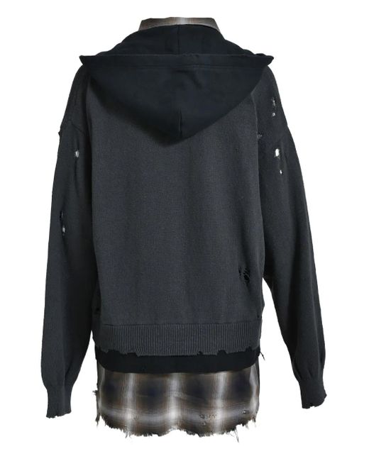 Maison Mihara Yasuhiro Black Distressed Hooded Jacket for men