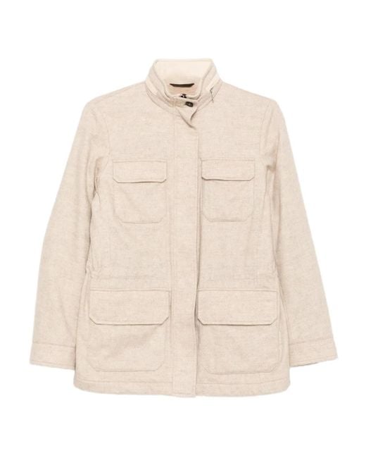 N.Peal Cashmere Avola Herringbone ジャケット Natural