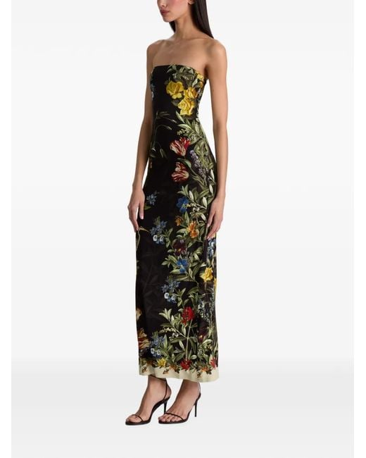 Alice + Olivia White Delora Strapless Midi Dress