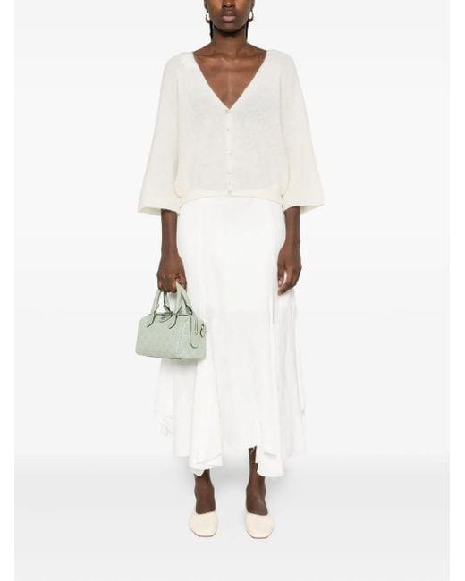 Ba&sh White Isaac Button-Front Cardigan
