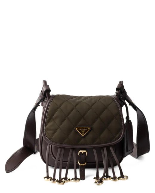 Prada Black Corsaire Re-Nylon And Leather Mini Shoulder Bag