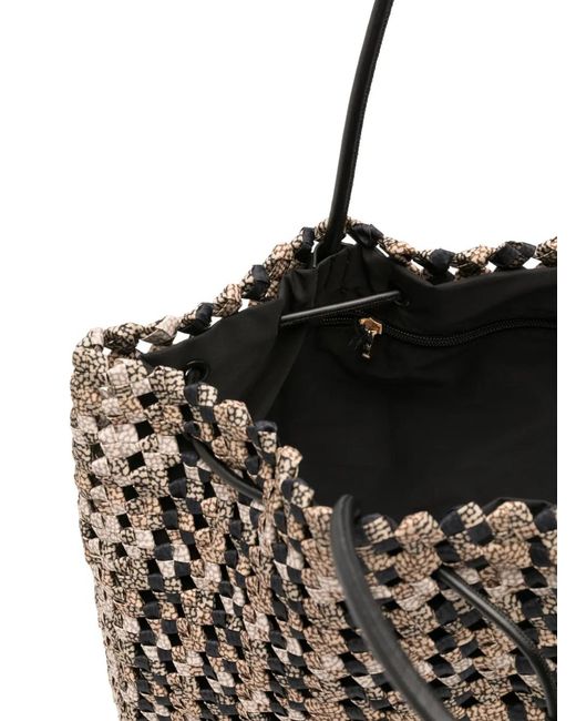 Borsa Tote Con Coulisse di Borbonese in Black