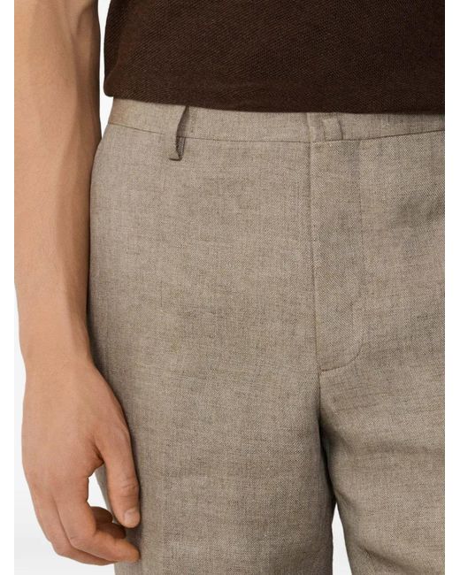Hackett Straight Linnen Broek in het Natural voor heren