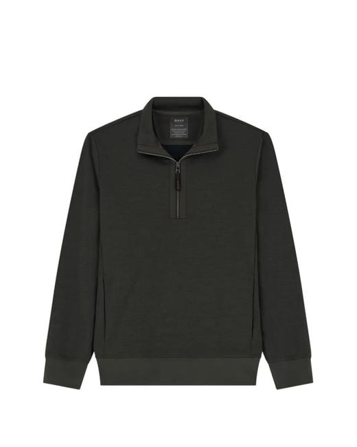 Boggi Black Quarter-Zip Sweatshirt for men