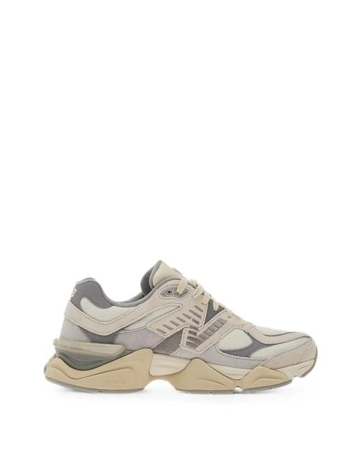 New Balance White 9060 Mesh-Panel Sneakers