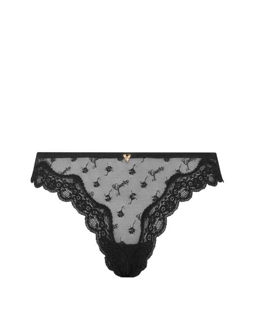 Guess Black Pointelle Lace-Trim Lingerie Set (Set Of Two)