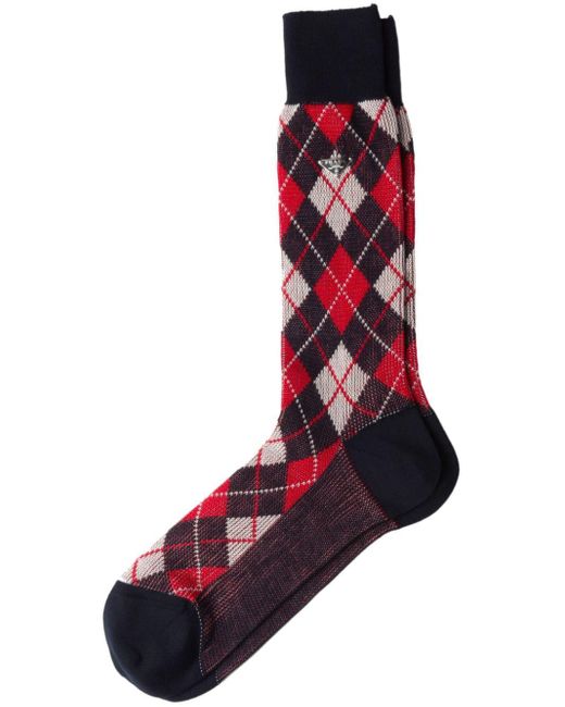 Prada Red Check Cotton Socks for men