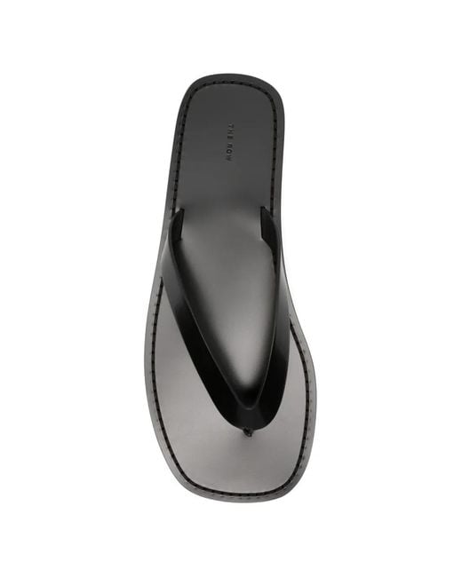 The Row White City Leather Flip Flops for men