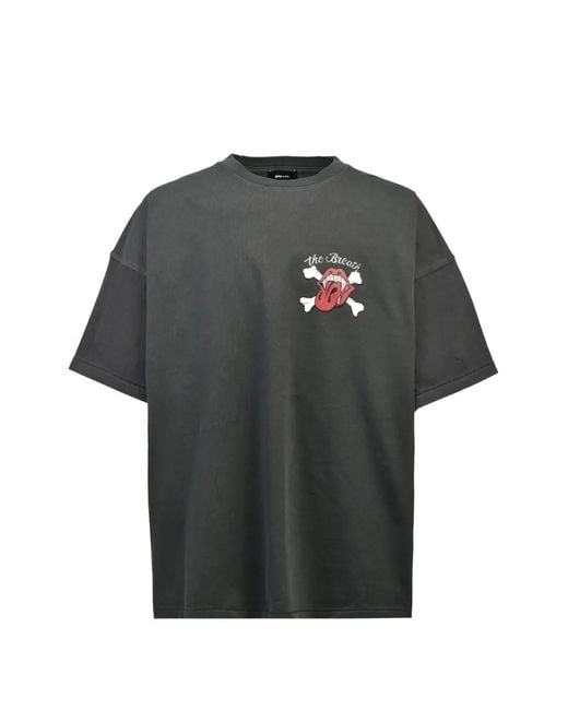 BREATH Gray Graphic-Print T-Shirt for men