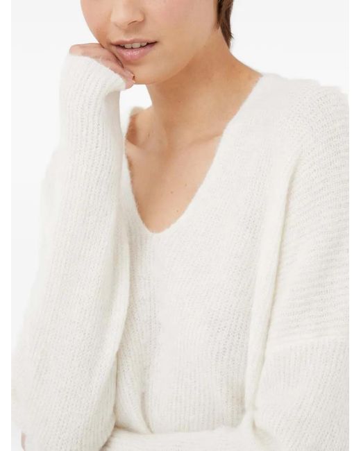 Mos Mosh White Thora V-Neck Sweater