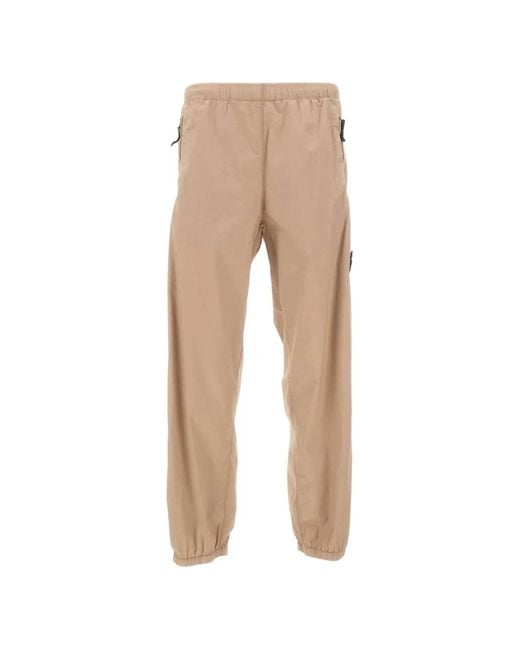 Stone Island Natural 3100049 Stretch Cotton Tela 'Paracadute' Jogger Trousers for men