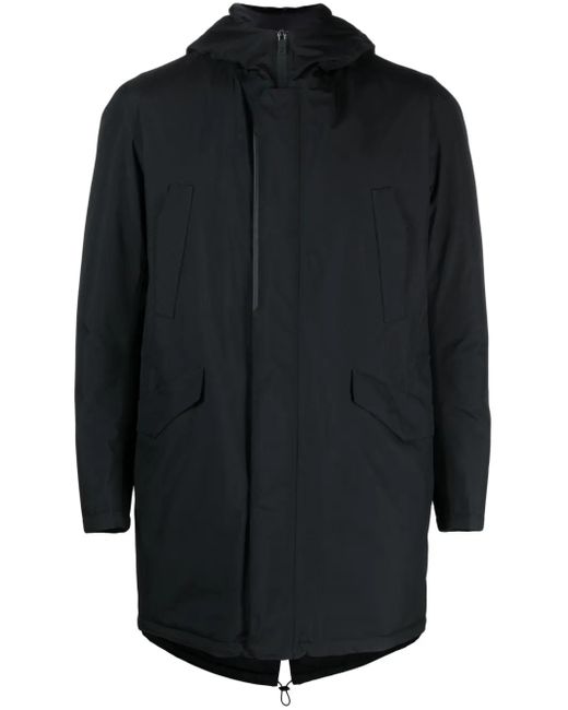 メンズ Herno ジップアップ パーカーコート Black