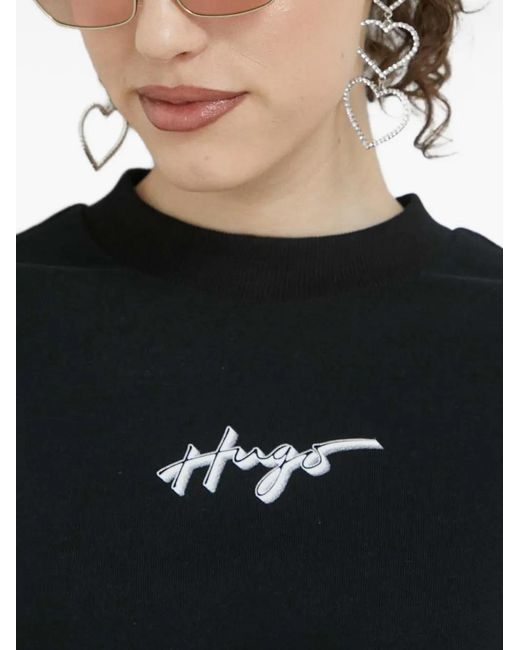 Sudadera con detalle del logo HUGO de color Black