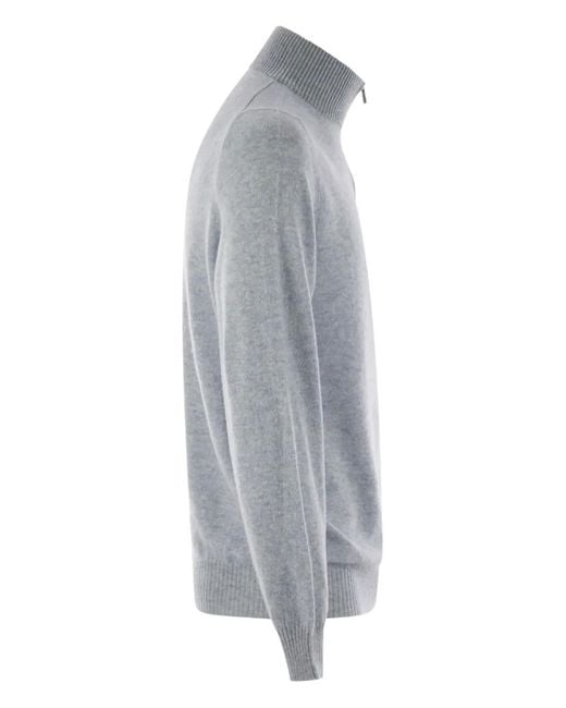 Fedeli Gray Long-Sleeves Sweater for men