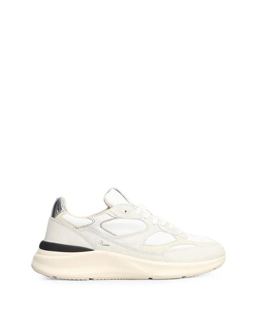 Date White Musa Panelled Metallic-Effect Sneakers
