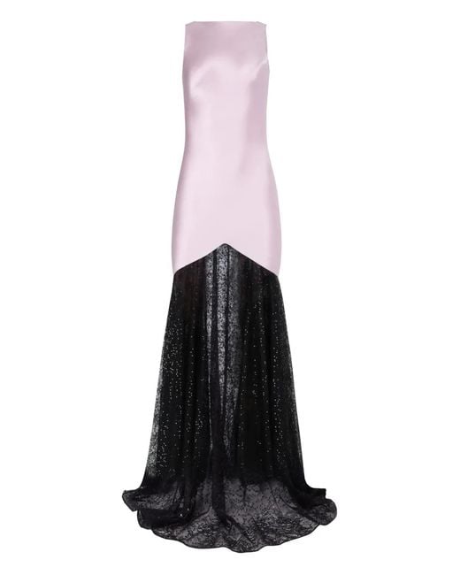 Nina Ricci White Mermaid Lace-Detail Maxi Dress