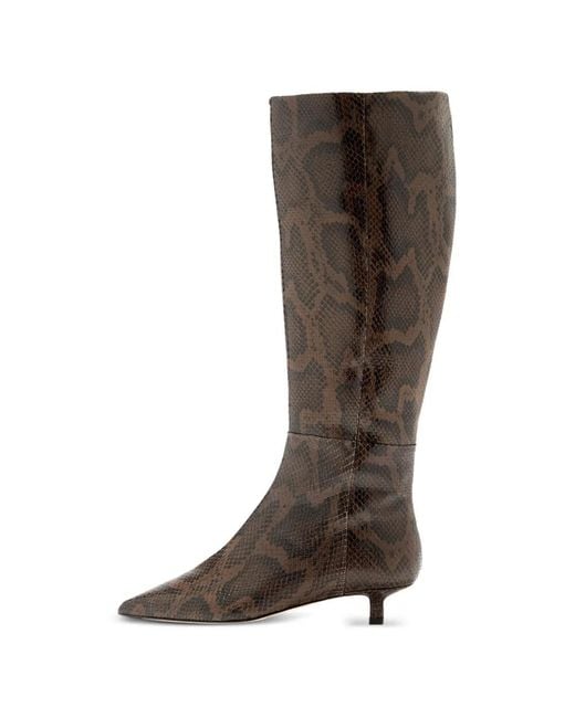 Aeyde Brown Sabrina Snake-Print Pointed Boots