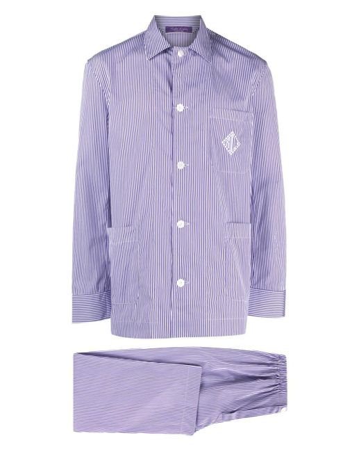 Ralph Lauren Purple Label Purple Logo-embroidered Cotton Pyjama Set for men