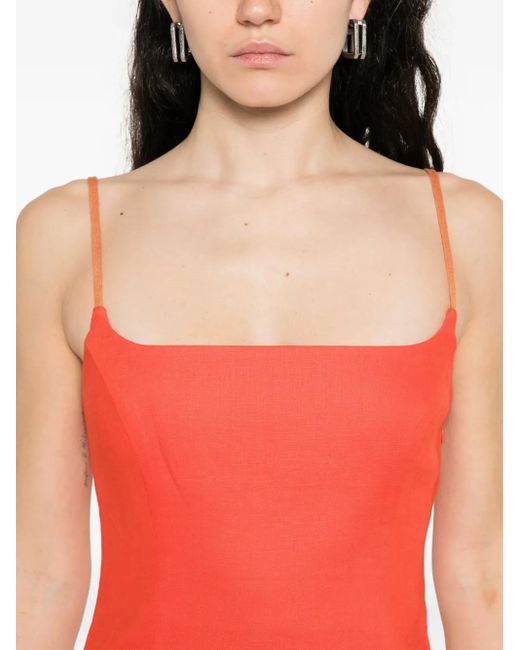 Abito Midi Con Scollo Quadrato di Sir in Red