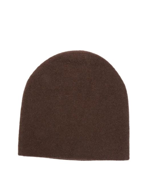 Warm-me Brown Gerippte Beanie Aus Kaschmir