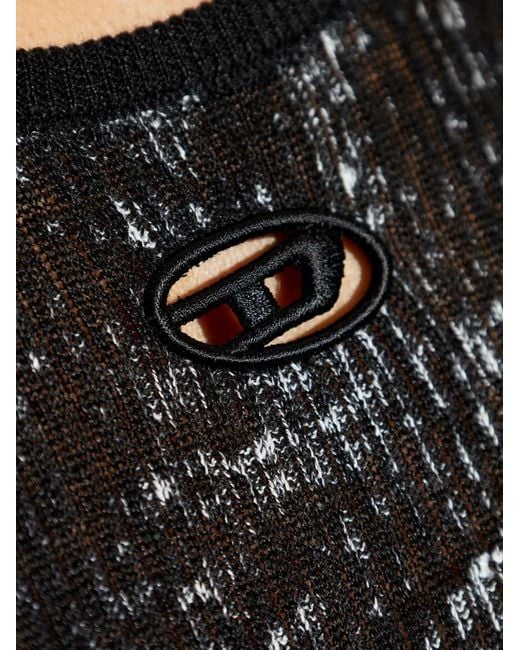 DIESEL Black K-Rick Embroidered-Detail Linen Top