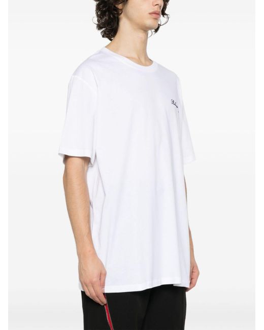 T-Shirt Con Ricamo di Balmain in White da Uomo