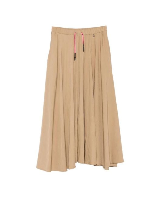 Carla G Natural Drawstring-Waist Flared Skirt