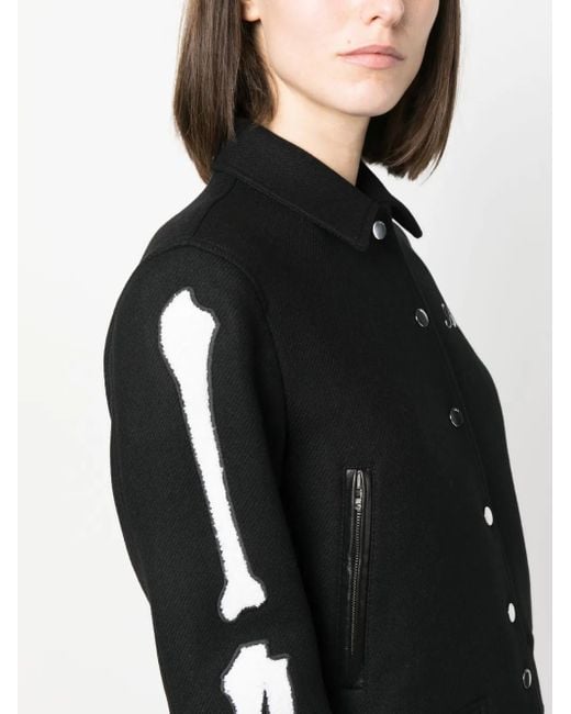 Amiri Black Logo-Embroidered Felted Bomber Jacket