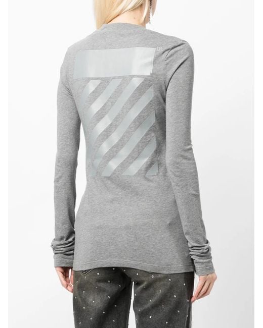 Off-White c/o Virgil Abloh T-Shirt Met Lange Mouwen in het Gray
