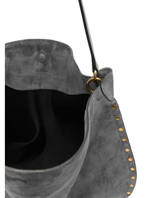 Sac Porté Épaule Oskan En Daim À Détails De Clous Isabel Marant en coloris Black
