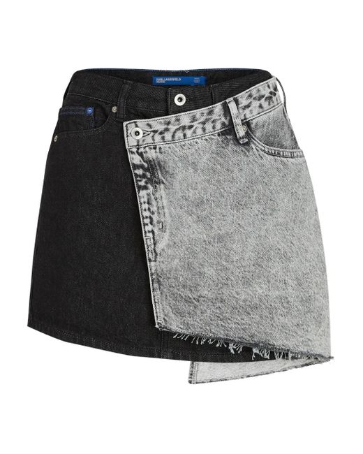 Minijupe En Jean À Design Asymétrique Karl Lagerfeld en coloris Gray