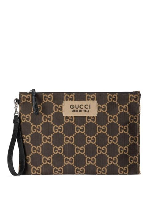 Gucci Brown GG Recycled Polyester Clutch for men