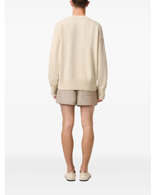 Cardigan À Logo Brodé AMI pour homme en coloris Natural
