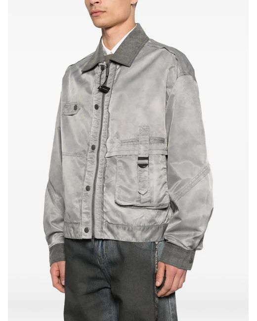 Feng Chen Wang Gray Button-Detail Bomber Jacket for men