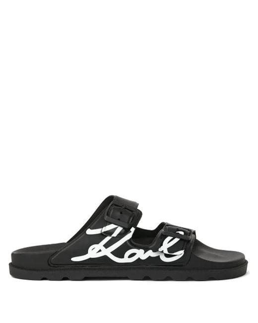 Karl Lagerfeld Black Kondo Tred Slippers