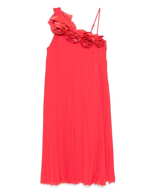 Karl Lagerfeld Red Karl Studio Pleated Dress