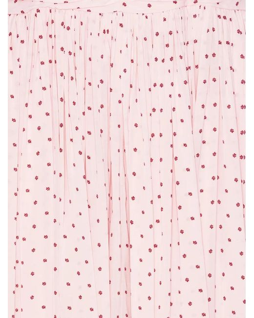 Vestido Largo Fruncido ROTATE BIRGER CHRISTENSEN de color Pink