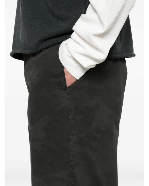Stay Human On Earth Black Camouflage-Pattern Trousers for men