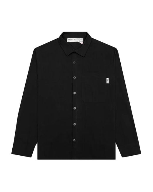Advisory Board Crystals Black Textured Button-Cuff Shirt for men