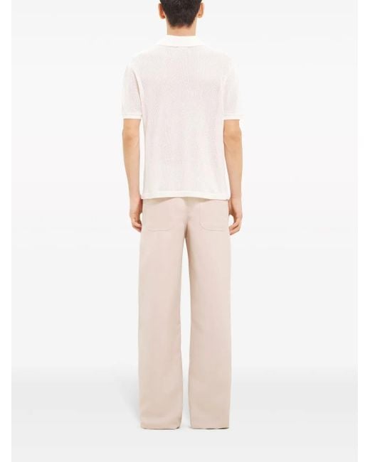 Courreges White 'Ac Mesh' Polo Shirt for men