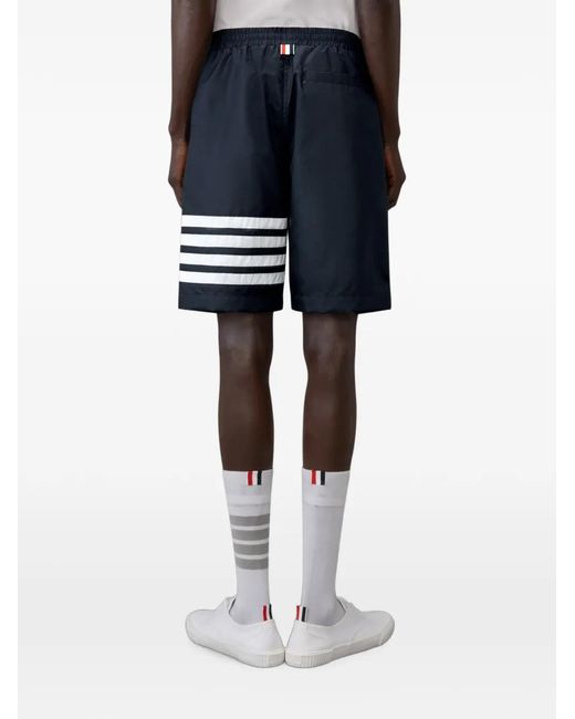 Thom Browne Blue Ripstop 4-Bar Track Shorts for men