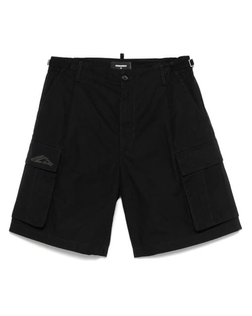 Bermudas Cargo Con Efecto Rasgado DSquared² de hombre de color Black
