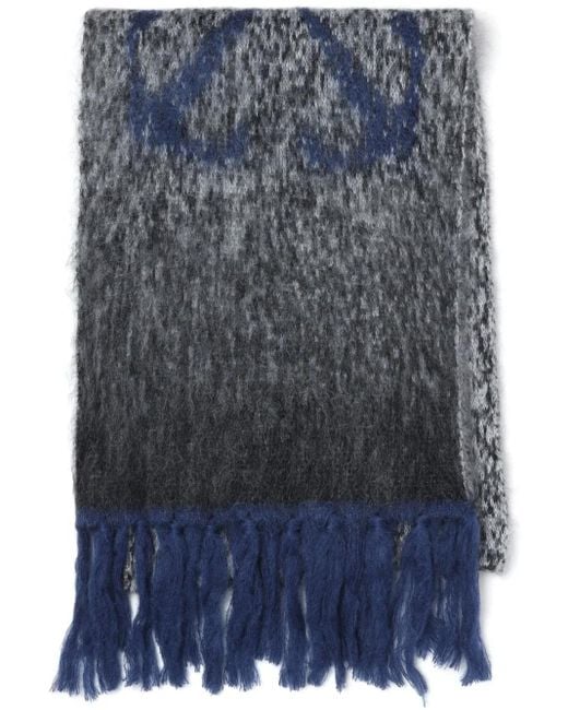 Off-White c/o Virgil Abloh Blue Mohair-Blend Scarf