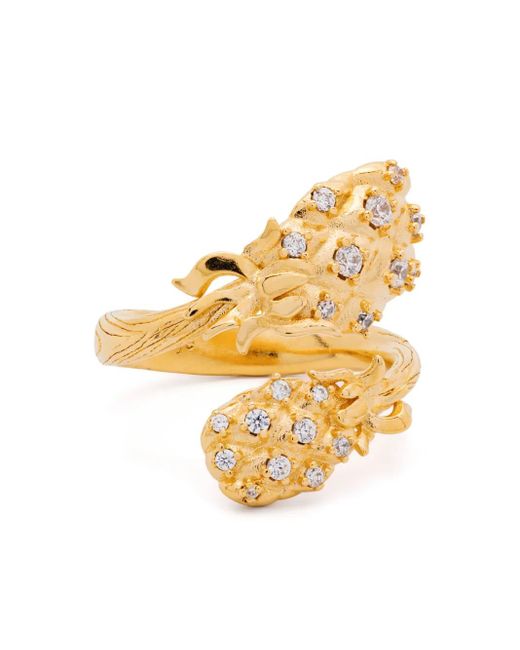 Maje Metallic Double-Pineapple Ring
