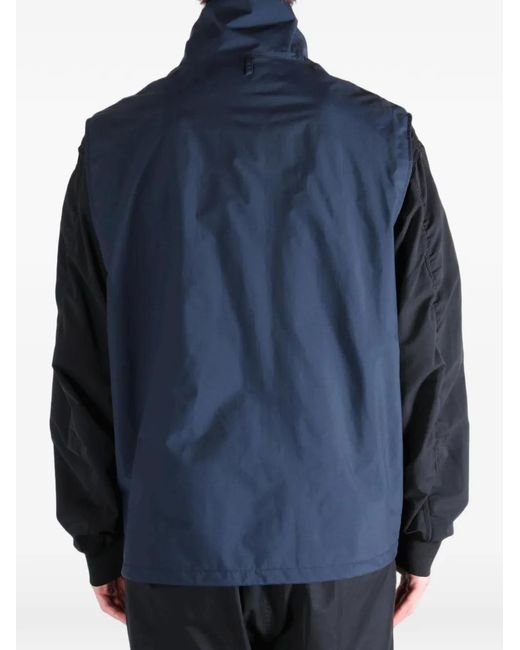 Nanamica Blue High-Neck Press-Stud Gilet for men