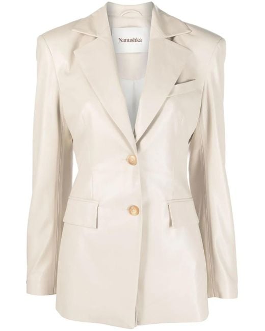 Nanushka Natural Tailored Hathi Jacket With Luxurious Finish And Iconic Design