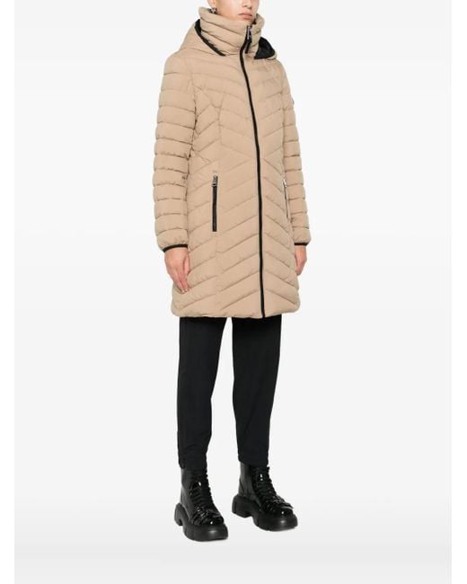 DKNY Natural Quilted Hooded Parka