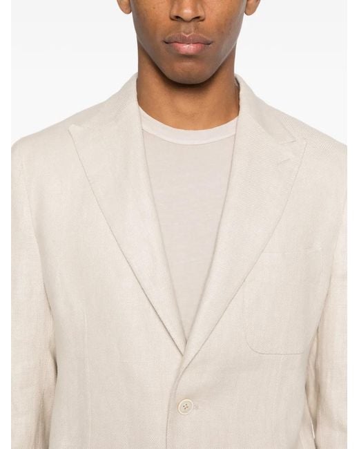 Eleventy White Single-Breasted Suit Jacket for men